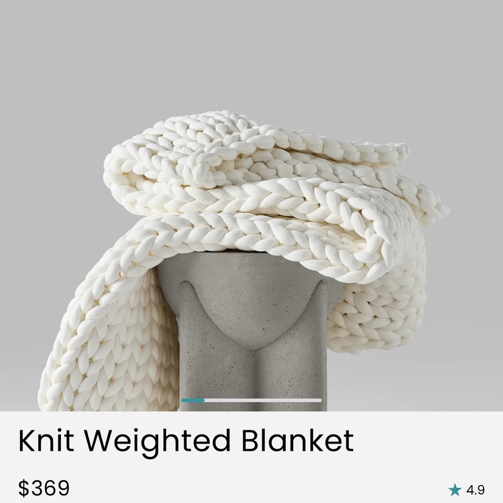 Chunky Knit Weighted Blanket - Cream